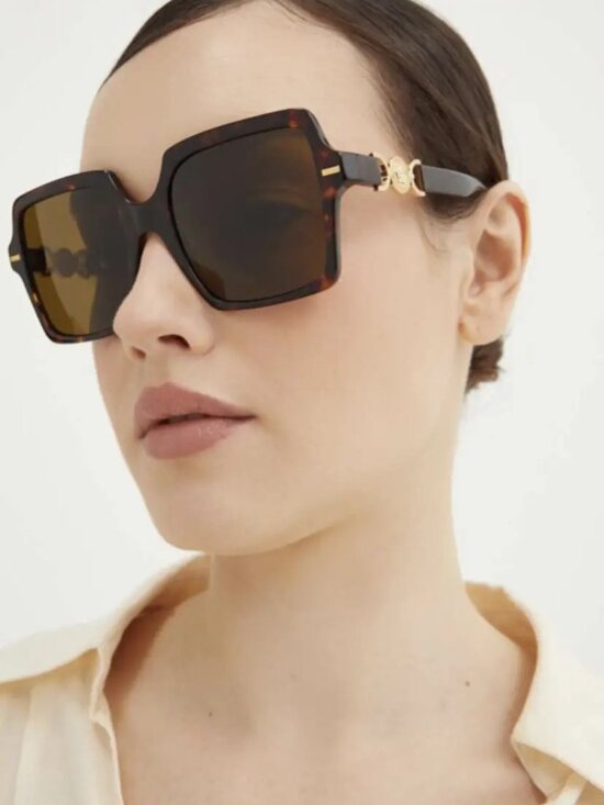 NEW VERSACE SQUARE SUNGLASSES VE4441 10873 HAVANA BROWN MOD 44441 108/73 EYEWEAR main image 2